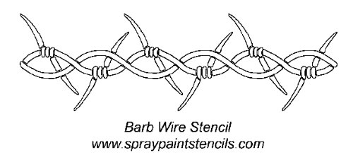 Outline Barbed Wire Tattoo Design